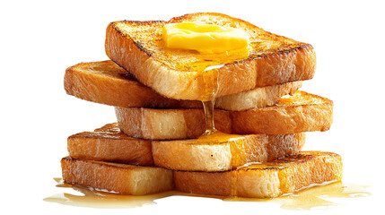 Golden Toast Stack with Butter and Syrup Delight
