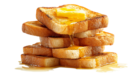 Golden Toast Stack with Butter and Syrup Delight