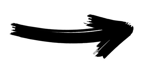 Hand draw brush stroke arrow isolated