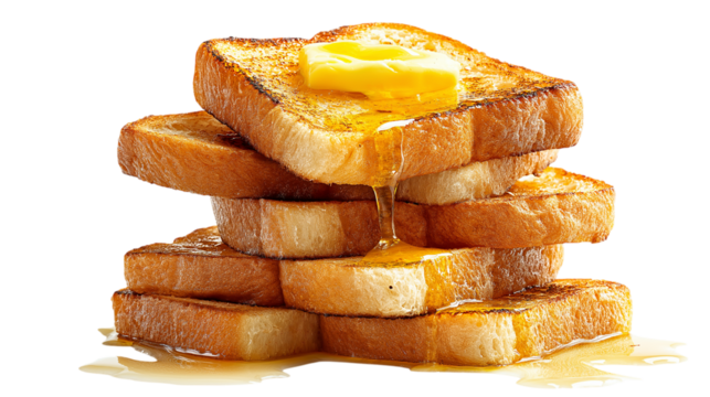 Golden Toast Stack with Butter and Syrup Delight