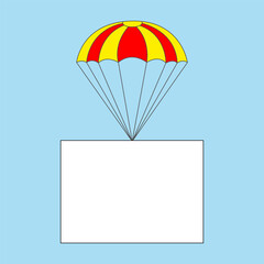 Parachute with a white blank sheet mock up design for message