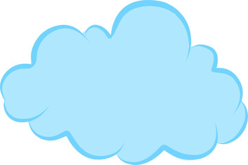 Flat cartoon cloud icon