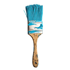 Vibrant Blue Paint Brush with Thick Texture, Isolated on White Background, Perfect for Art Projects and Home Renovation Ideas