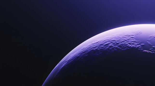 Mysterious World: A mesmerizing view of a solitary world floats serenely against a deep indigo backdrop, its surface softly illuminated, hinting at uncharted territories.