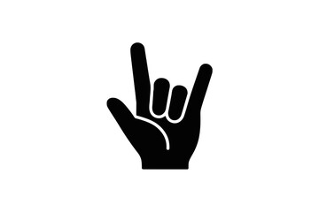 Fototapeta premium Rock On Hand Gesture Silhouette rock and roll sign