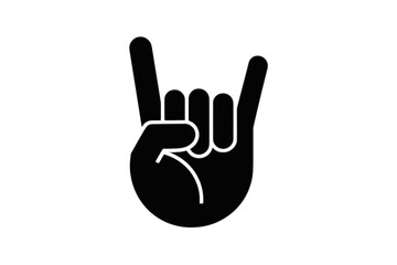 Obraz premium Rock On Hand Gesture Silhouette rock and roll heavy metal