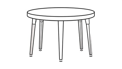 Simple drawing of a round table