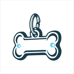 Blank Bone Shaped Pet ID Tag Illustration Pet ID Tag A bone shaped blank tag