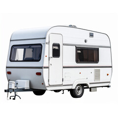 Vintage Retro Caravan Isolated on Transparent or White Background 