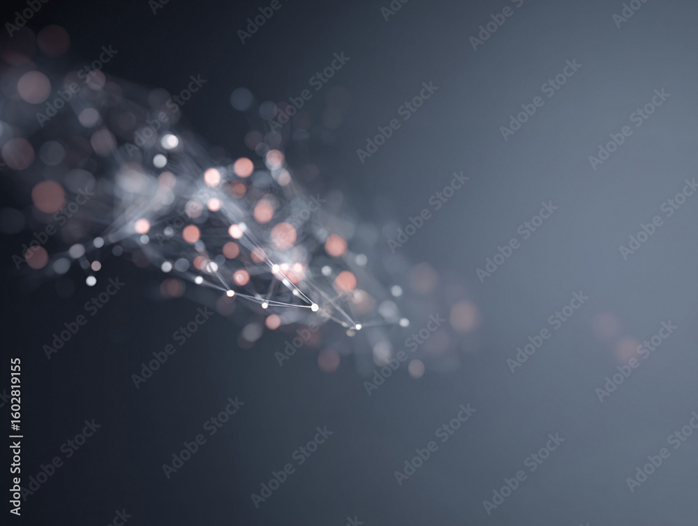 Poster abstract network background. glowing nodes connected by lines, symbolizing connection, data, or tech