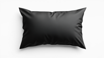 Black Travel Pillow on Transparent Background