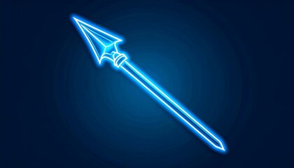 Neon blue spear graphic