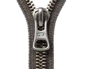 Metal zipper fastener macro