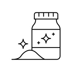 Sparkling Glitter Craft Line Icon: Decorative & Art Embellishment Outline