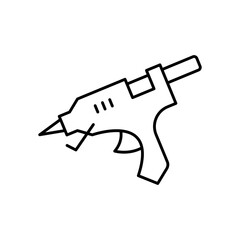 Hot Glue Gun Line Icon: Crafting & Adhesive Bonding Tool Outline