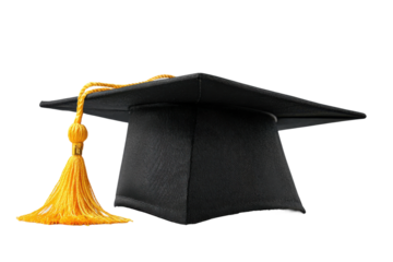 Graduation celebration school image studio close-up achievement. Isolated on transparent background, png.