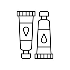 Oil Paint Tube Line Icon: Artist Painting & Fine Art Medium Outline