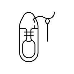 Shoe Making Craft Line Icon: Footwear Design & Artisan Outline