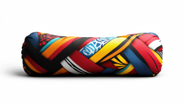 Colorful Travel Pillow on Transparent Background