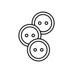 Sewing Buttons Line Icon: Apparel & Crafting Embellishment Outline