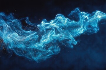Obraz premium Delicate wisps of smoke twist and turn gracefully in the darkness, illuminated by subtle glimmers, creating a captivating display of fluidity and contrast
