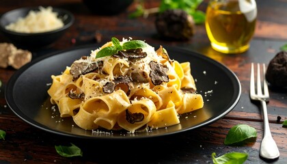 Creamy pasta dish with truffles