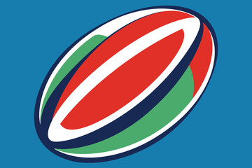 Fototapeta premium Abstract illustration of a stylized rugby ball