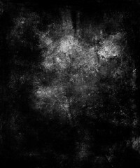 Black grunge scratched background, old damaged wall