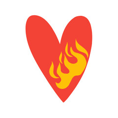 heart with burning fire