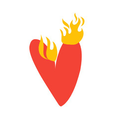 heart with burning fire