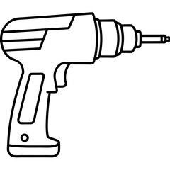 Power drill line art vector