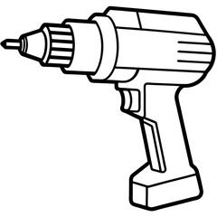 Power drill line art vector