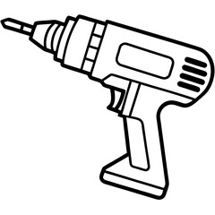 Power drill line art vector