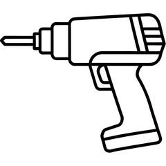 Power drill line art vector