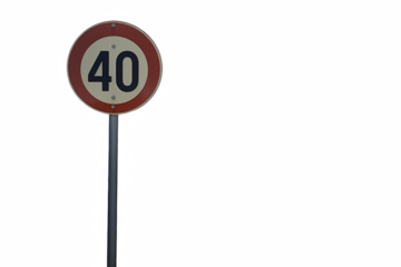 Speed limit sign showing a 40 km/h restriction on a road or highway