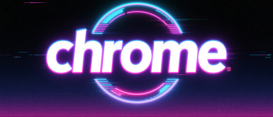 Outrun Neon Text with Futuristic Glow