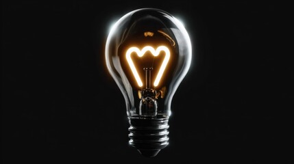 A futuristic light bulb test icon features a flat design with two distinct colors