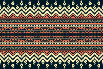 Abstract fabric pattern Ikat yellow orange dark blue design for textile printing wallpaper carpet pillowcase blanket curtain