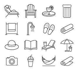 Set of navigation and direction symbols for public spaces and wayfinding