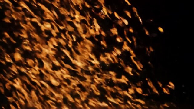 Mesmerizing Dance of Golden Sparks: An Abstract Display of Fire and Energy Motion