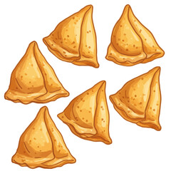 Delicious Golden Brown Samosa Illustration