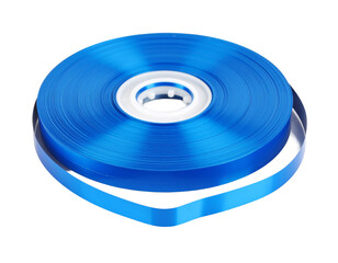 Blue Data Cassette Tape Isolated on White