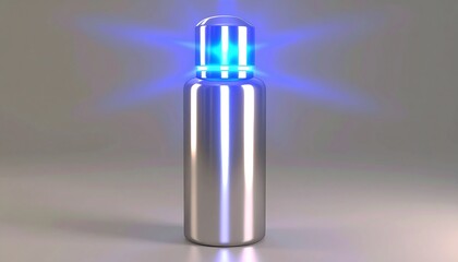 Shiny bottle with glowing top
