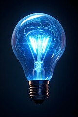 a light bulb that glows blue