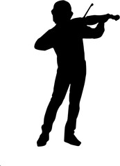 silhouette vector design of a person playing the violin