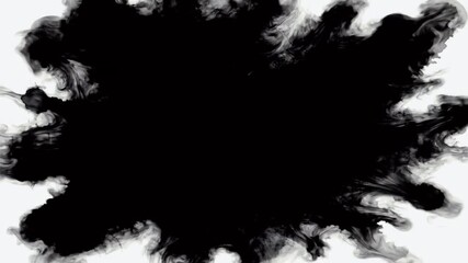 Dramatic black ink explosion on green screen transitioning to full blackness overlay effect - Powered by Adobe