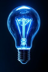 a light bulb that glows blue