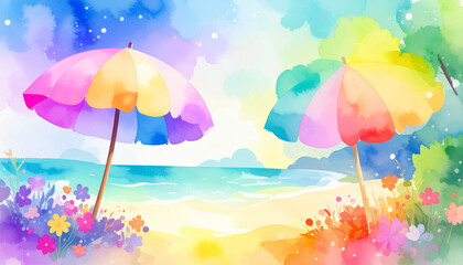 Fototapeta premium ロマンチックでラブリーな夏の夕暮れに涼む幻想的な時間