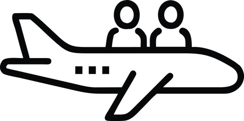 Family on Airplane Trip Icon