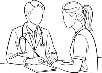 Doctor and patient discussing medical results in an office
